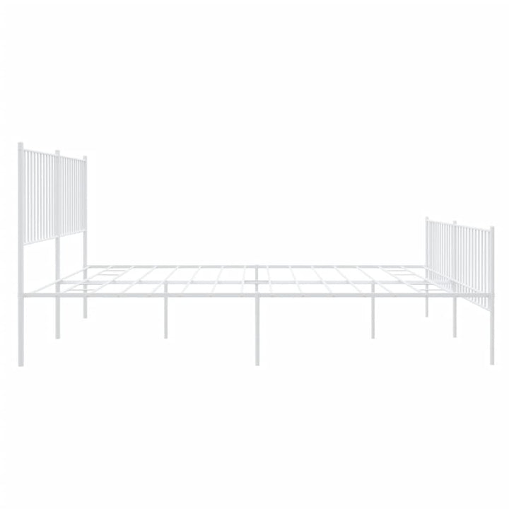 Bedframe met hoofd- en voeteneinde metaal wit 180x200 cm