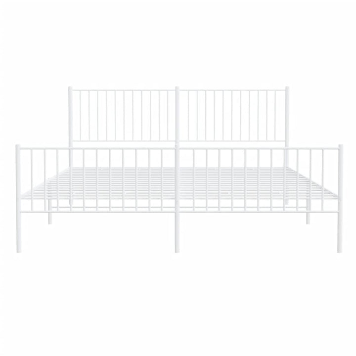 Bedframe met hoofd- en voeteneinde metaal wit 183x213 cm