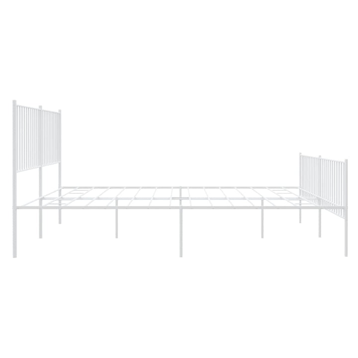 Bedframe met hoofd- en voeteneinde metaal wit 183x213 cm