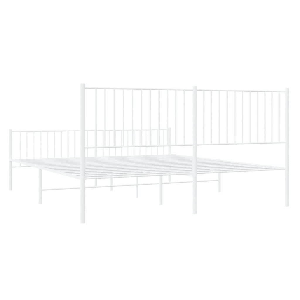 Bedframe met hoofd- en voeteneinde metaal wit 183x213 cm