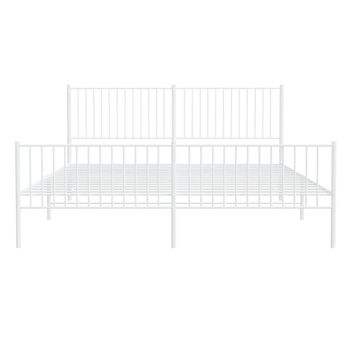 Bedframe met hoofd- en voeteneinde metaal wit 200x200 cm