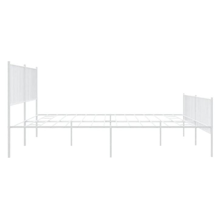 Bedframe met hoofd- en voeteneinde metaal wit 200x200 cm