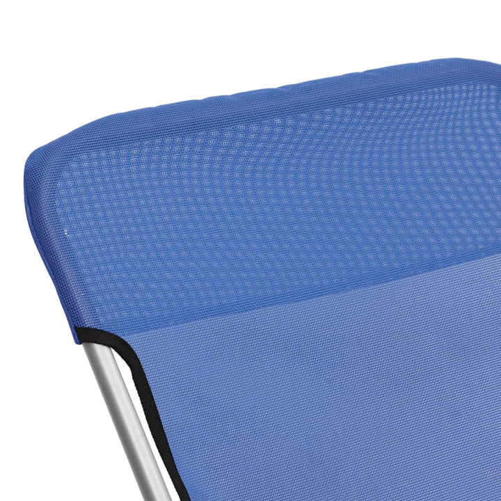 vidaXL Strandstoelen 2 st textileen en gepoedercoat staal blauw