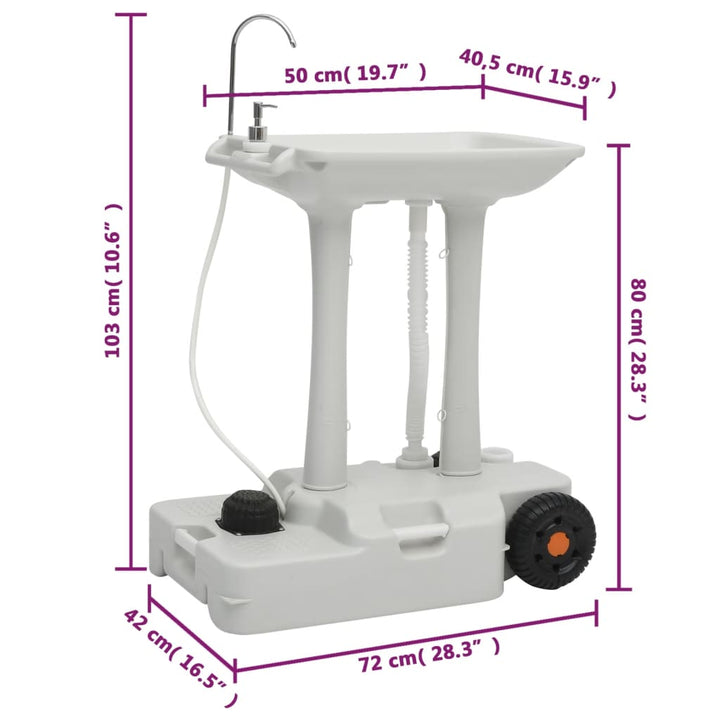 Campingtoilet en wasbak set draagbaar