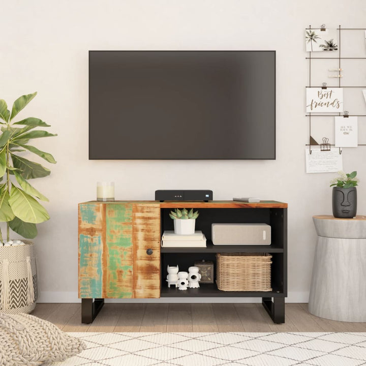 Tv-meubel 80x33x46 cm massief hout gerecycled en bewerkt hout