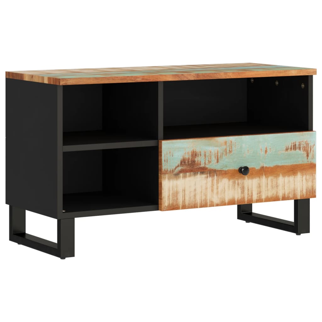 Tv-meubel 80x33x46 cm massief hergebruikt hout en bewerkt hout