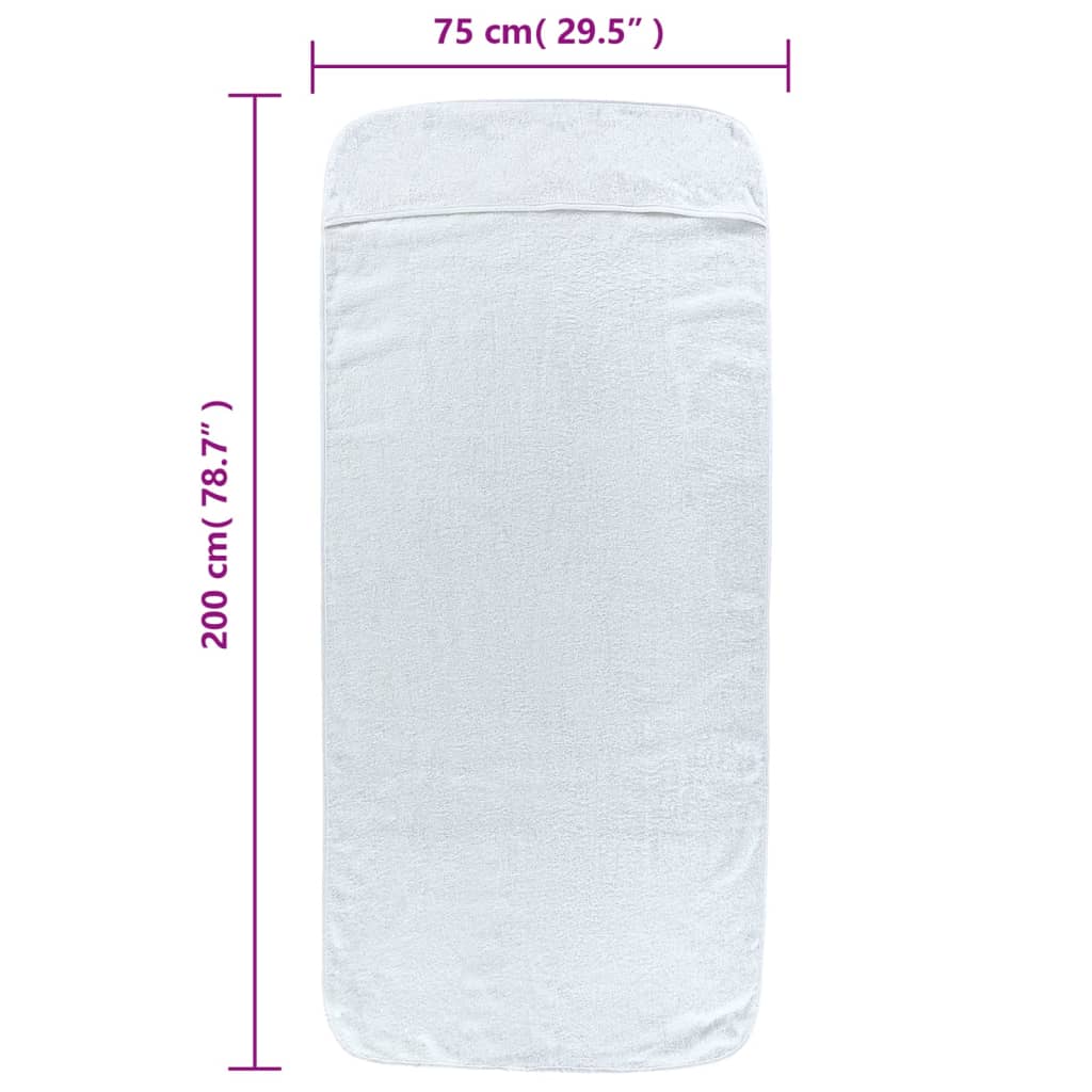 Strandhanddoeken 2 st 400 g/m² 75x200 cm stof wit