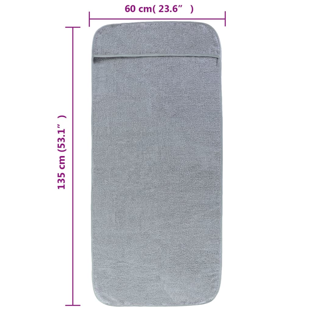 Strandhanddoeken 2 st 400 g/m² 60x135 cm stof grijs