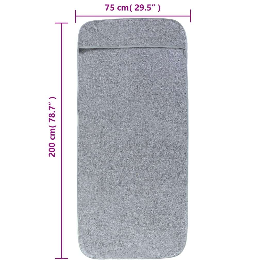 Strandhanddoeken 2 st 400 g/m² 75x200 cm stof grijs
