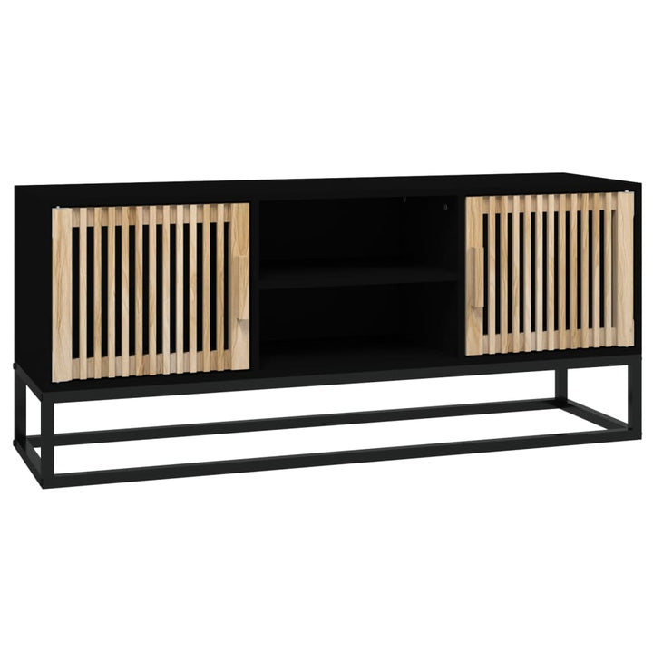 Tv-meubel 105x30x45 cm bewerkt hout en ijzer zwart