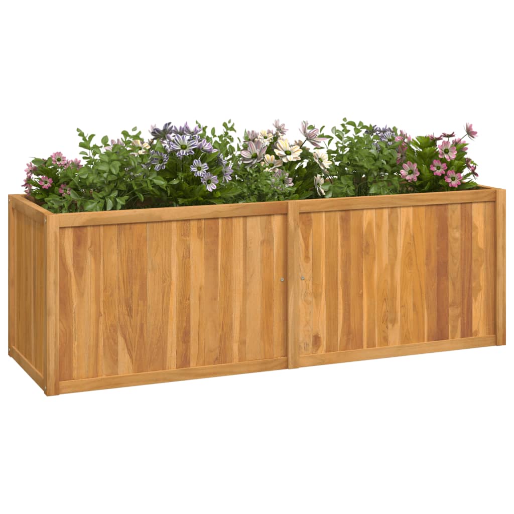 Plantenbak verhoogd 150x50x50 cm massief teakhout