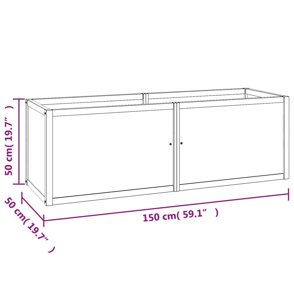 Plantenbak verhoogd 150x50x50 cm massief teakhout