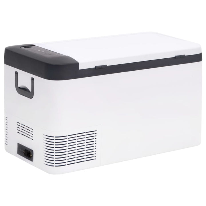 Koelbox met handvat en adapter 25 L PP & PE zwart en wit