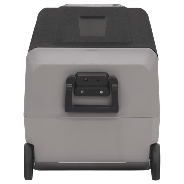 Koelbox met wielen en adapter 50 L PP en PE zwart en grijs