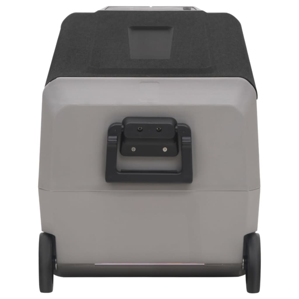 Koelbox met wielen en adapter 60 L PP en PE zwart en grijs