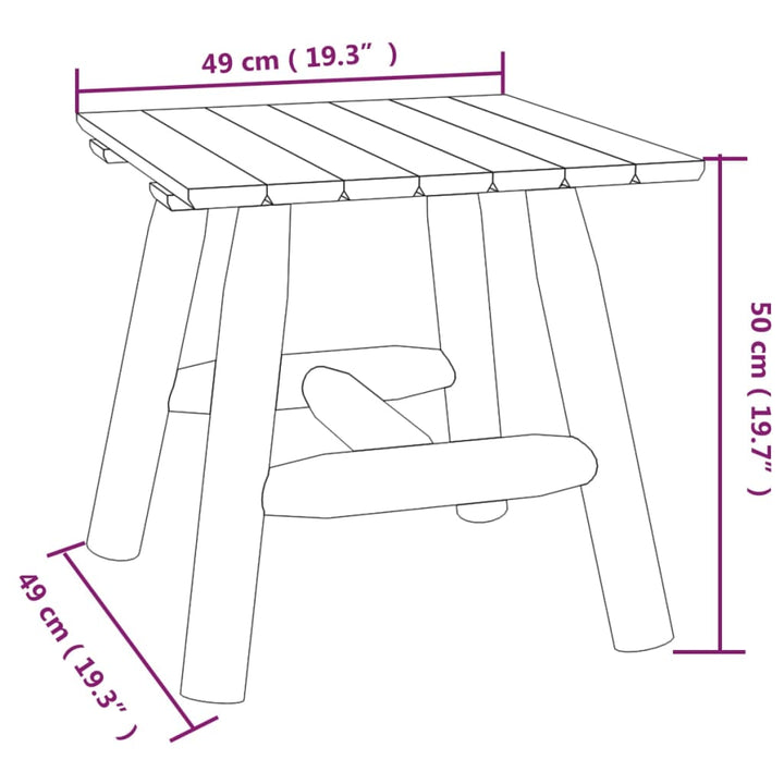 Bijzettafel 49x49x50 cm massief vurenhout