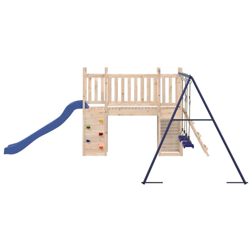 Speelhuis met glijbaan ladder schommels massief grenenhout