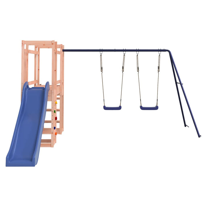 Speelhuis met glijbaan ladder schommels massief douglashout