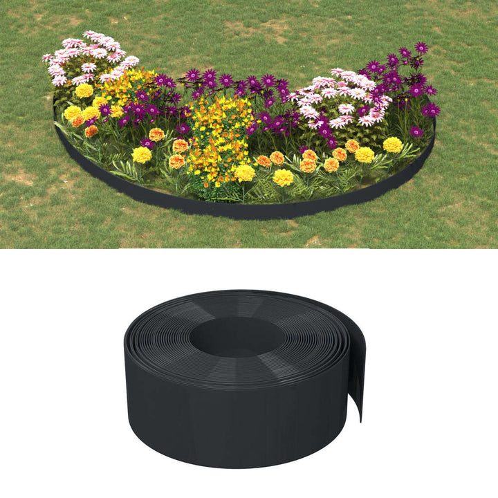 Tuinranden 2 st 10 m 20 cm polyetheen zwart