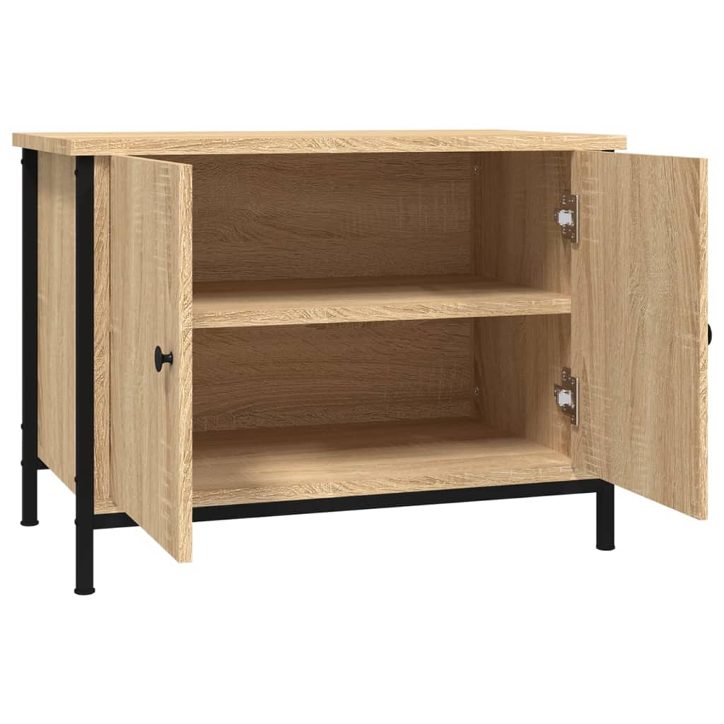 Tv-meubel met deuren 60x35x45 cm bewerkt hout sonoma eikenkleur