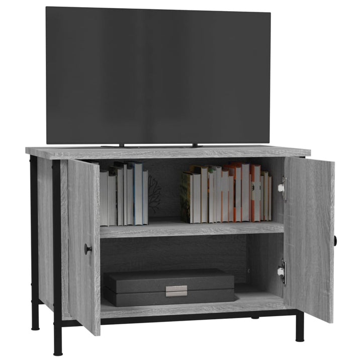 Tv-meubel met deuren 60x35x45 cm bewerkt hout grijs sonoma