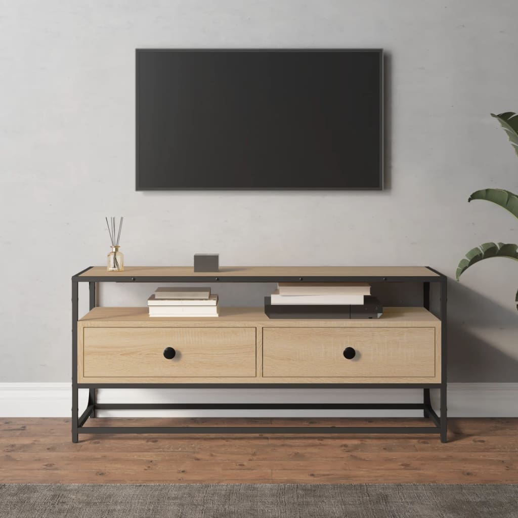 Tv-meubel 100x35x45 cm bewerkt hout sonoma eikenkleurig
