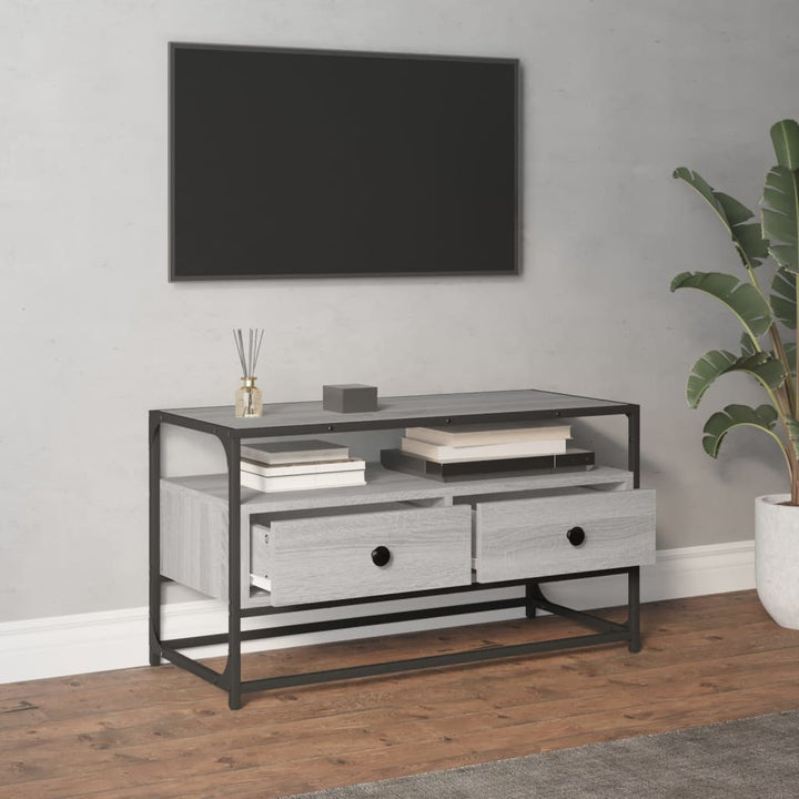 Tv-meubel 80x35x45 cm bewerkt hout grijs sonoma eikenkleurig