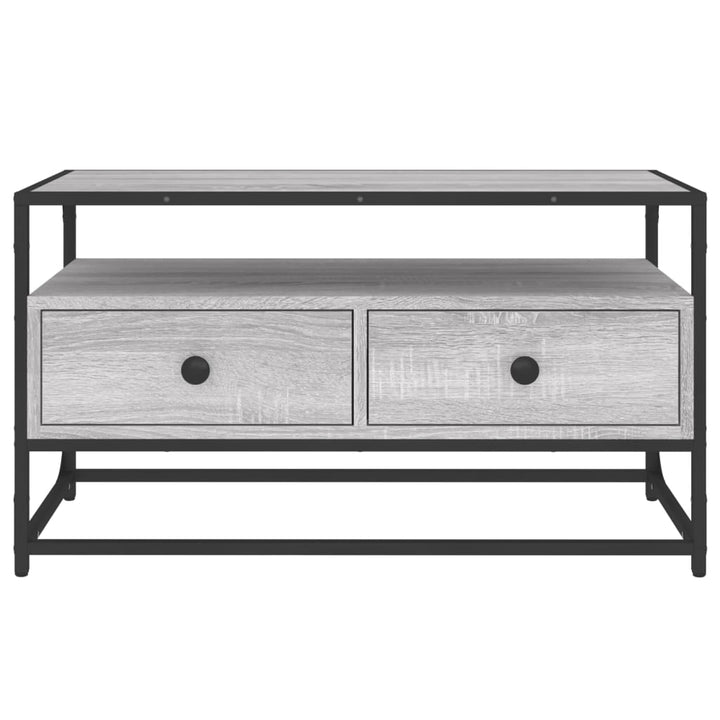 Tv-meubel 80x35x45 cm bewerkt hout grijs sonoma eikenkleurig