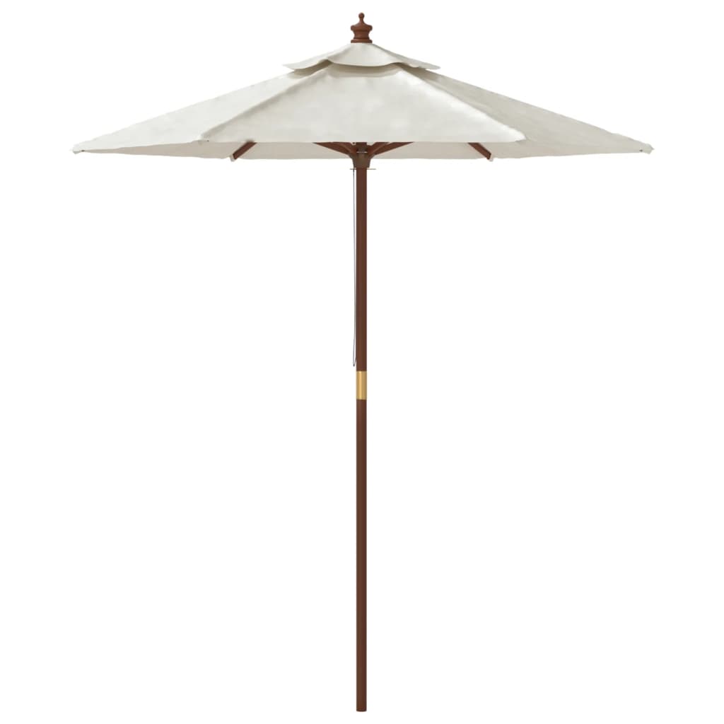 Parasol met houten paal 196x231 cm zandkleurig