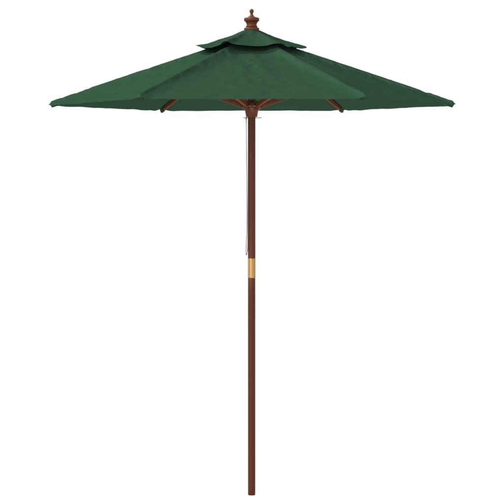 Parasol met houten paal 196x231 cm groen