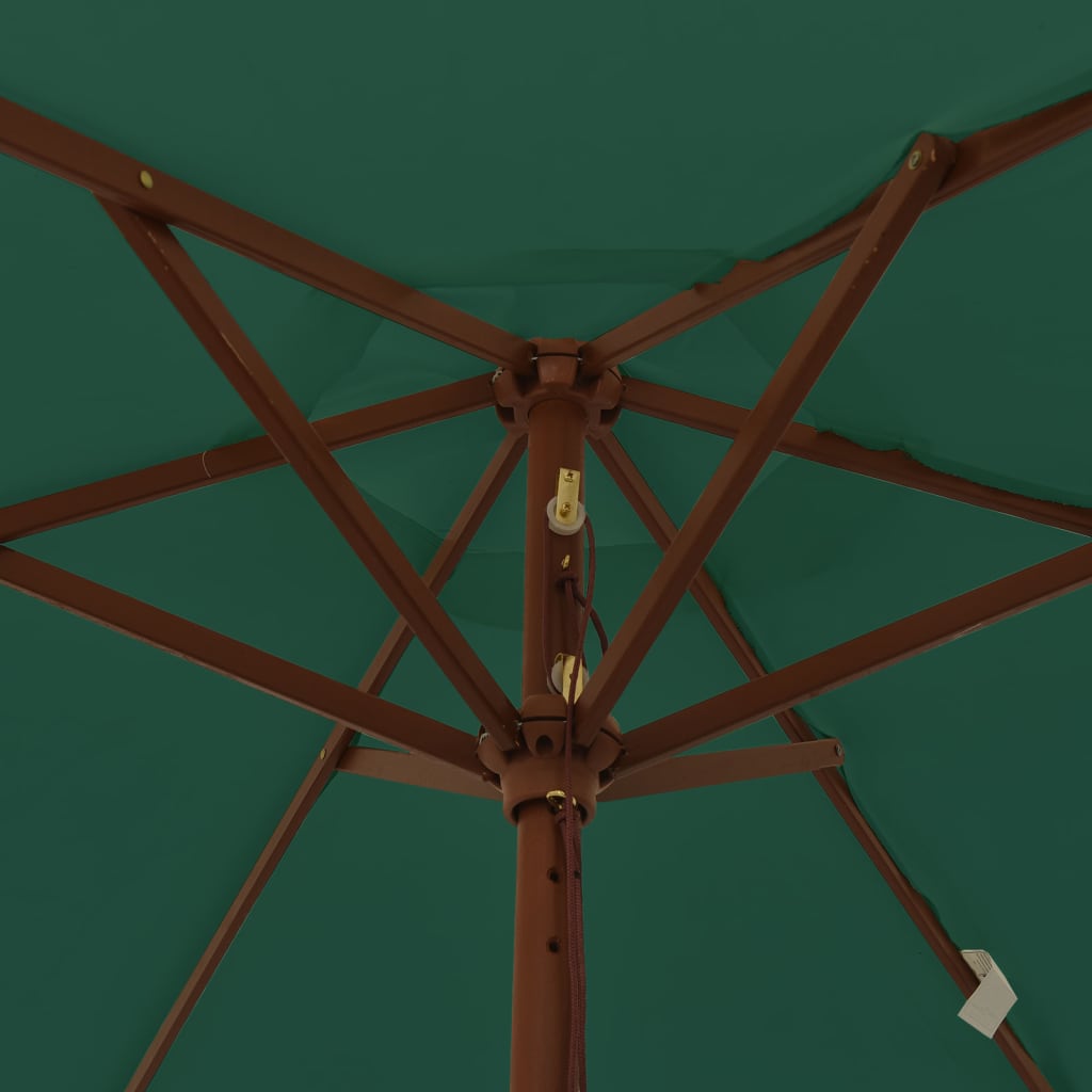 Parasol met houten paal 196x231 cm groen