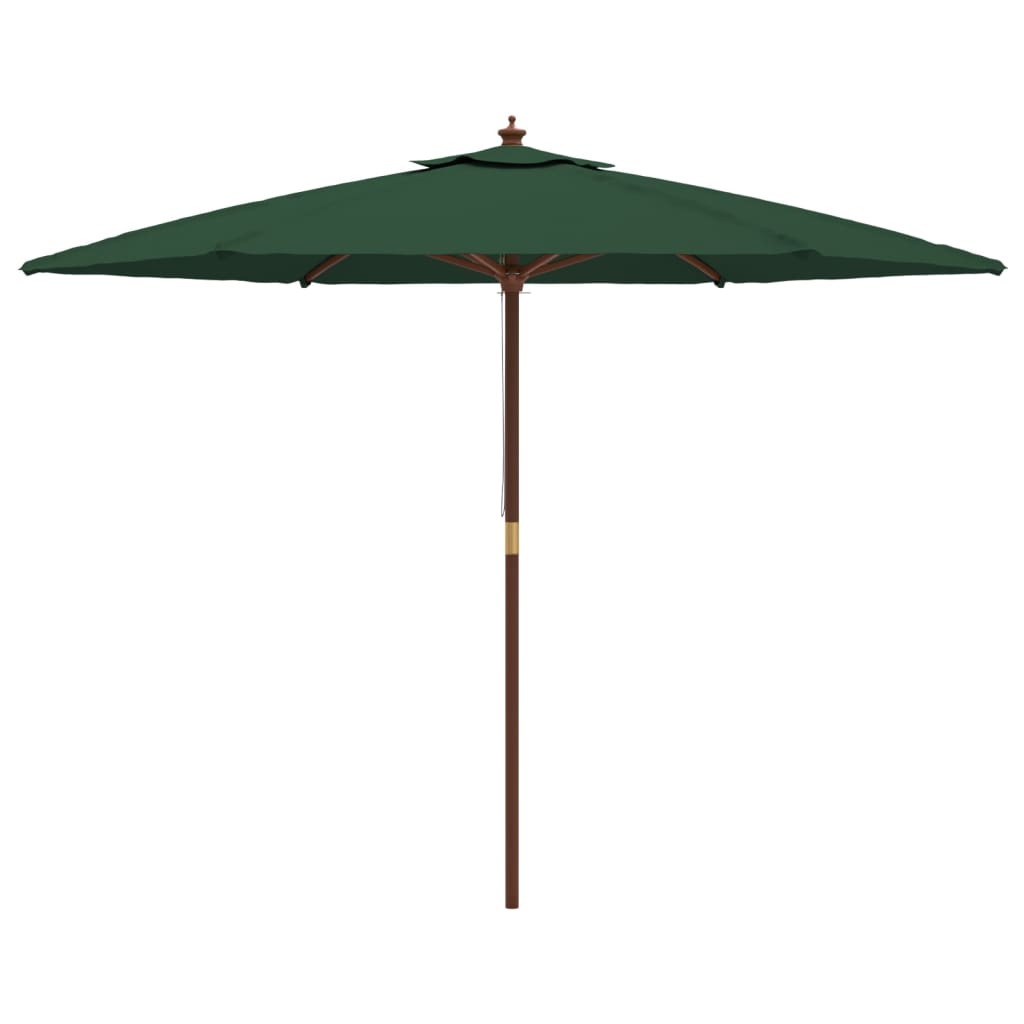 Parasol met houten paal 299x240 cm groen