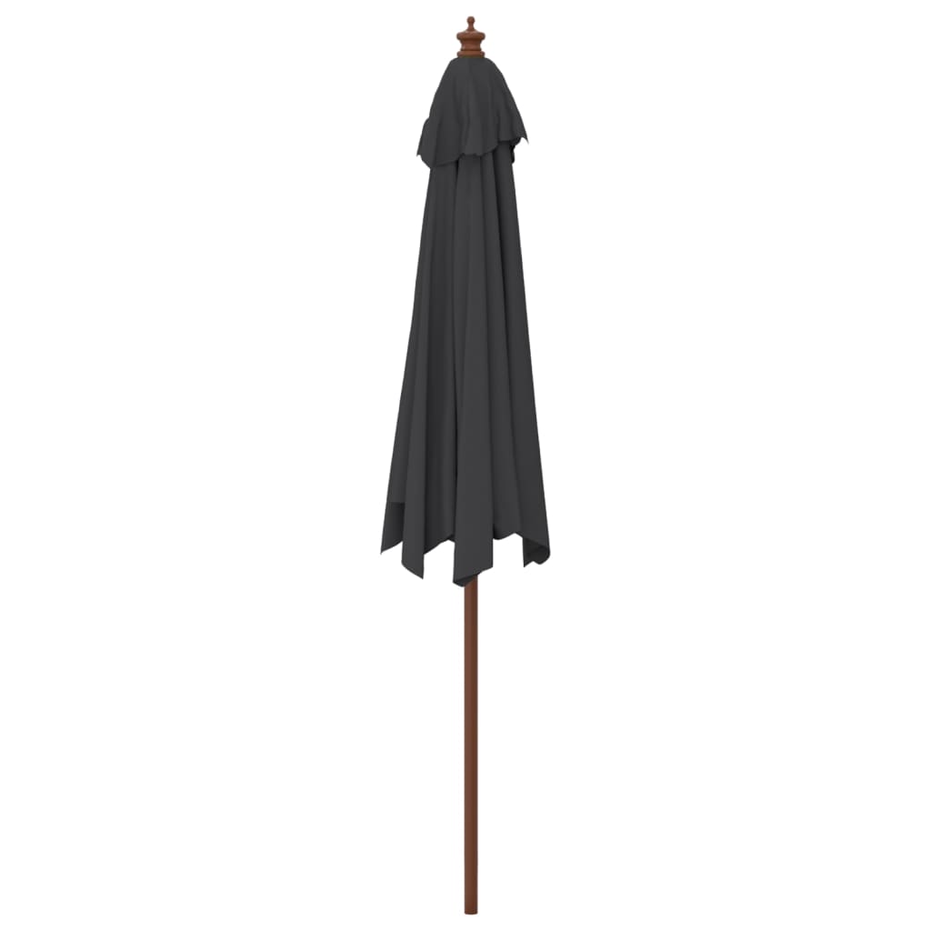 Parasol met houten paal 299x240 cm zwart