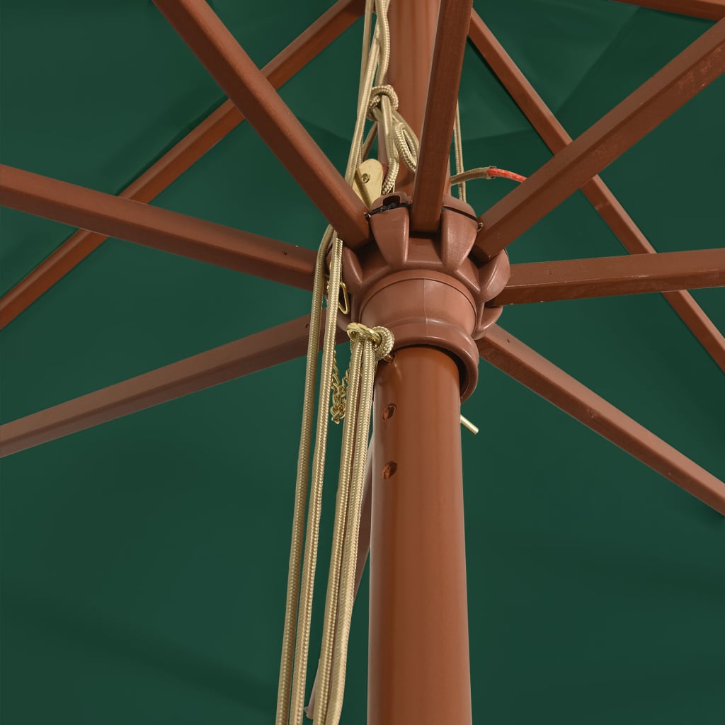 Parasol met houten paal 400x273 cm groen