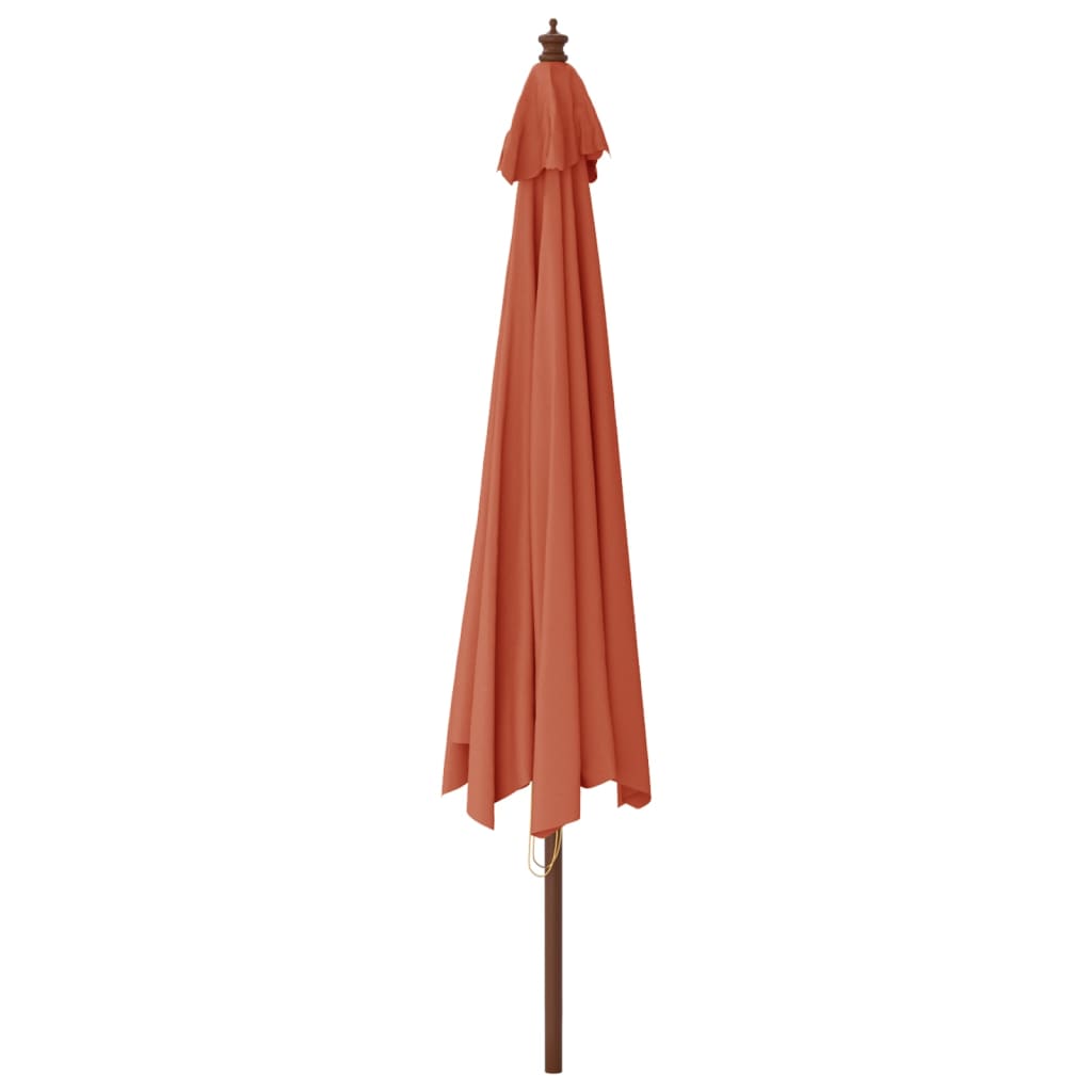 Parasol met houten paal 400x273 cm terracottakleurig
