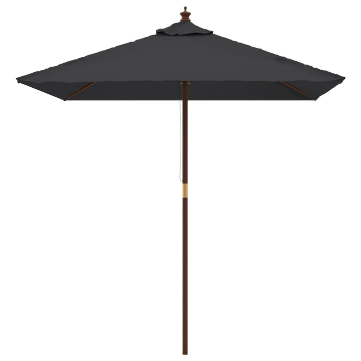 Parasol met houten paal 198x198x231 cm zwart