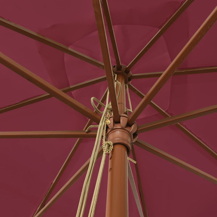 Parasol met houten paal 300x300x273 cm bordeauxrood
