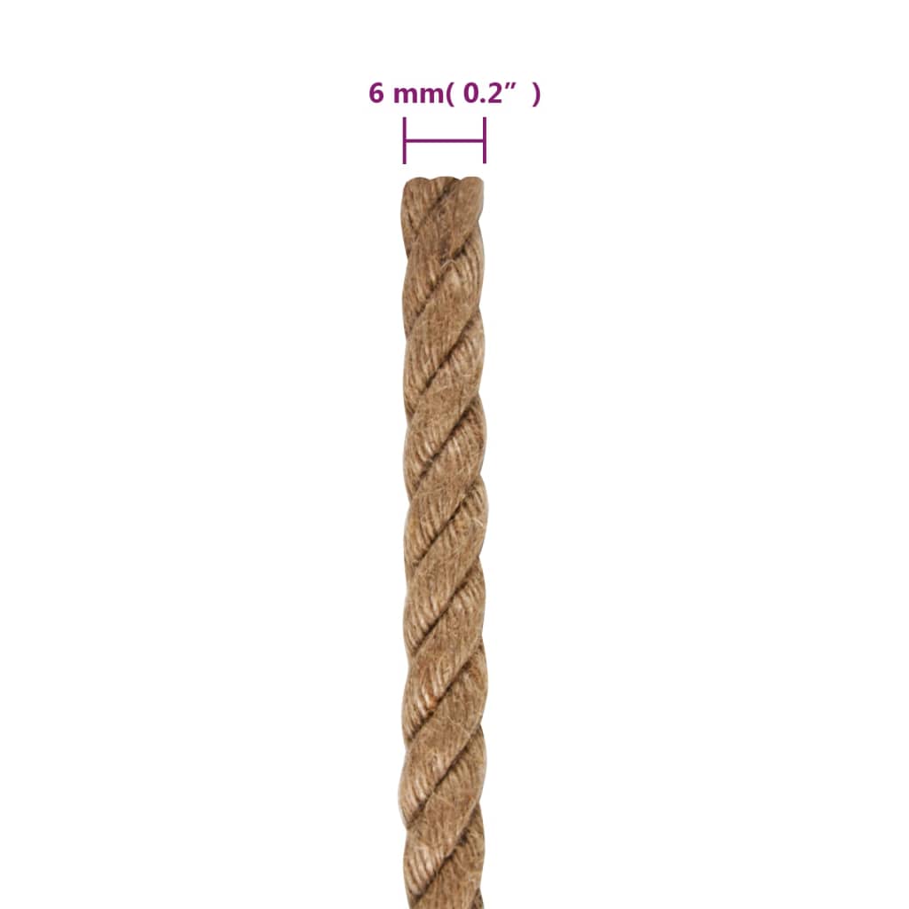 Touw 25 m lang 6 mm dik jute