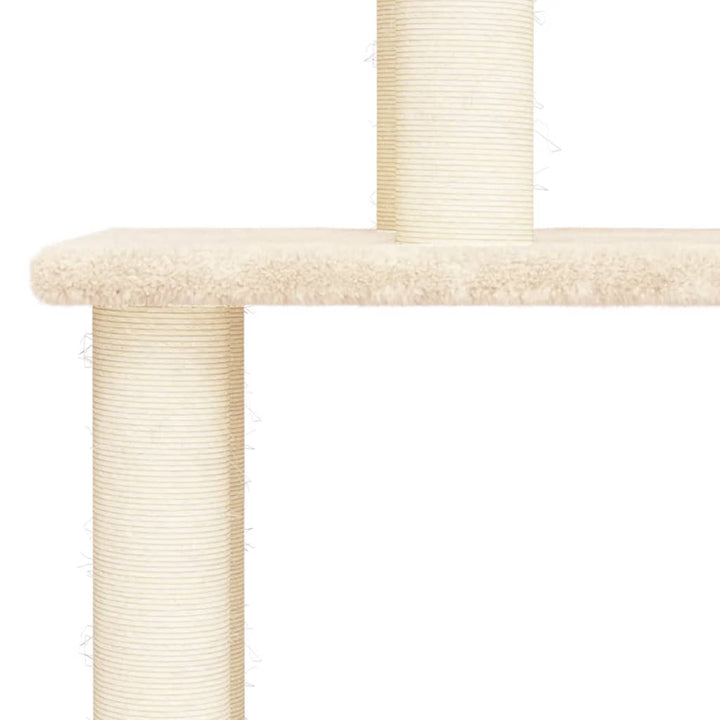 Kattenmeubel met sisal krabpalen 183 cm crèmekleurig