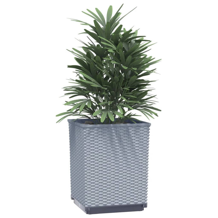 Plantenbakken 2 st 30x30x37 cm polypropeen lichtgrijs