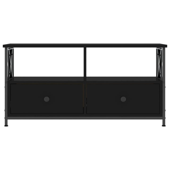 Tv-meubel 90x33x45 cm bewerkt hout en ijzer zwart