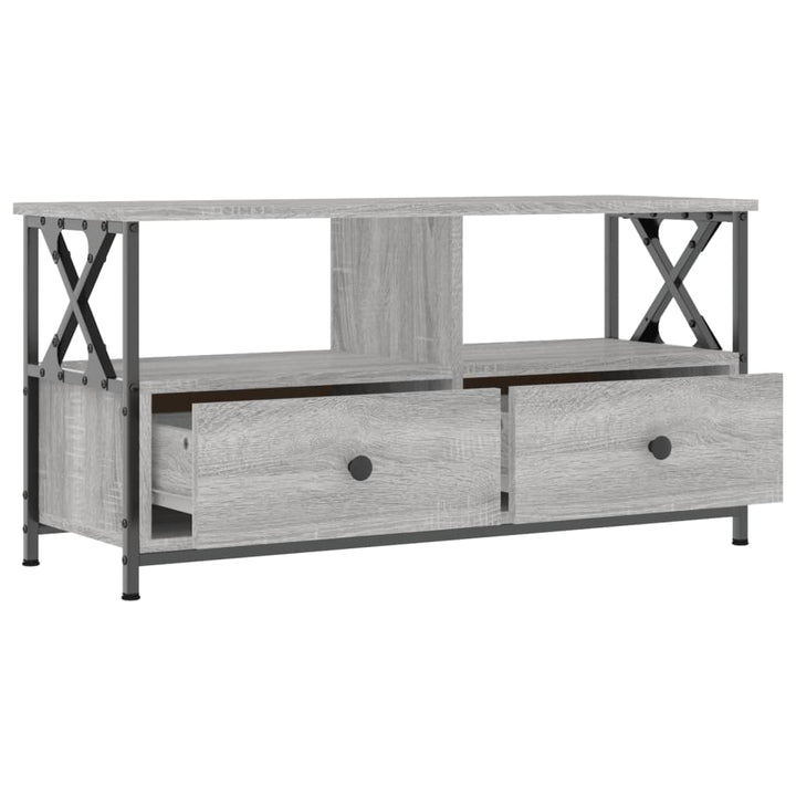 Tv-meubel 90x33x45 cm bewerkt hout grijs sonoma eikenkleurig