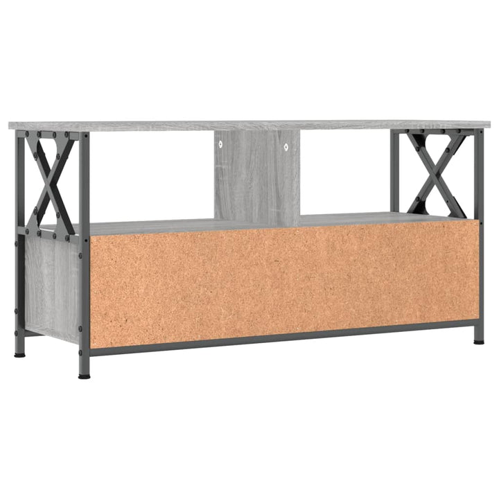 Tv-meubel 90x33x45 cm bewerkt hout grijs sonoma eikenkleurig