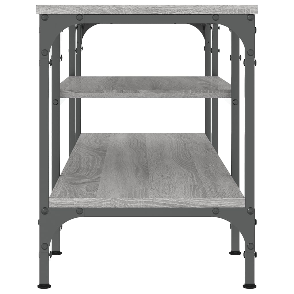 Tv-meubel 121x35x45 cm bewerkt hout en ijzer grijs sonoma eiken