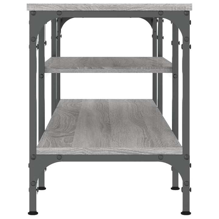 Tv-meubel 121x35x45 cm bewerkt hout en ijzer grijs sonoma eiken