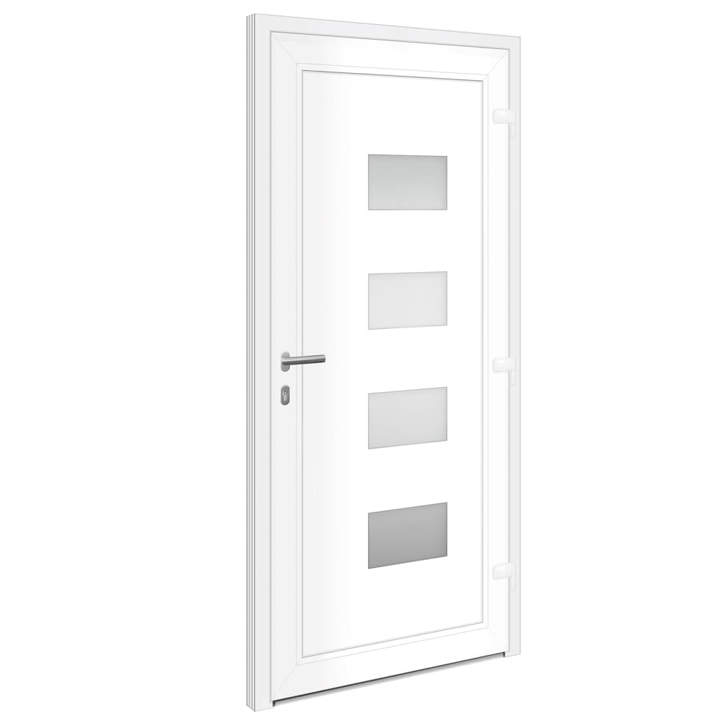 Voordeur 100x210 cm aluminium en PVC wit