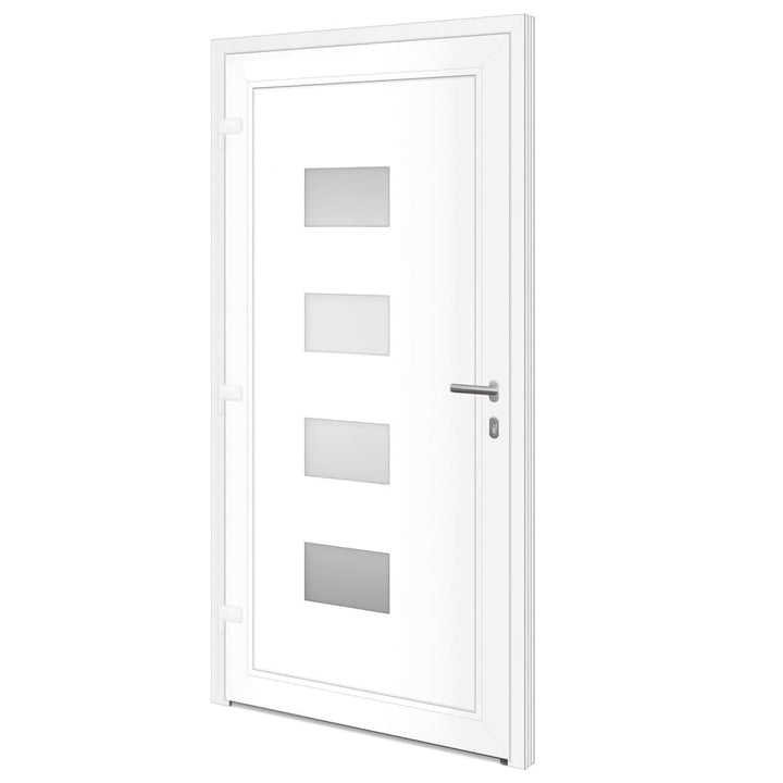 Voordeur 100x200 cm aluminium en PVC wit