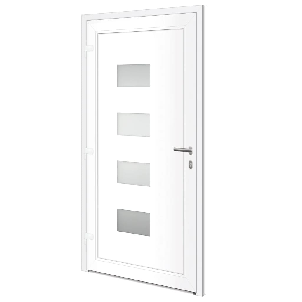 Voordeur 110x210 cm aluminium en PVC wit