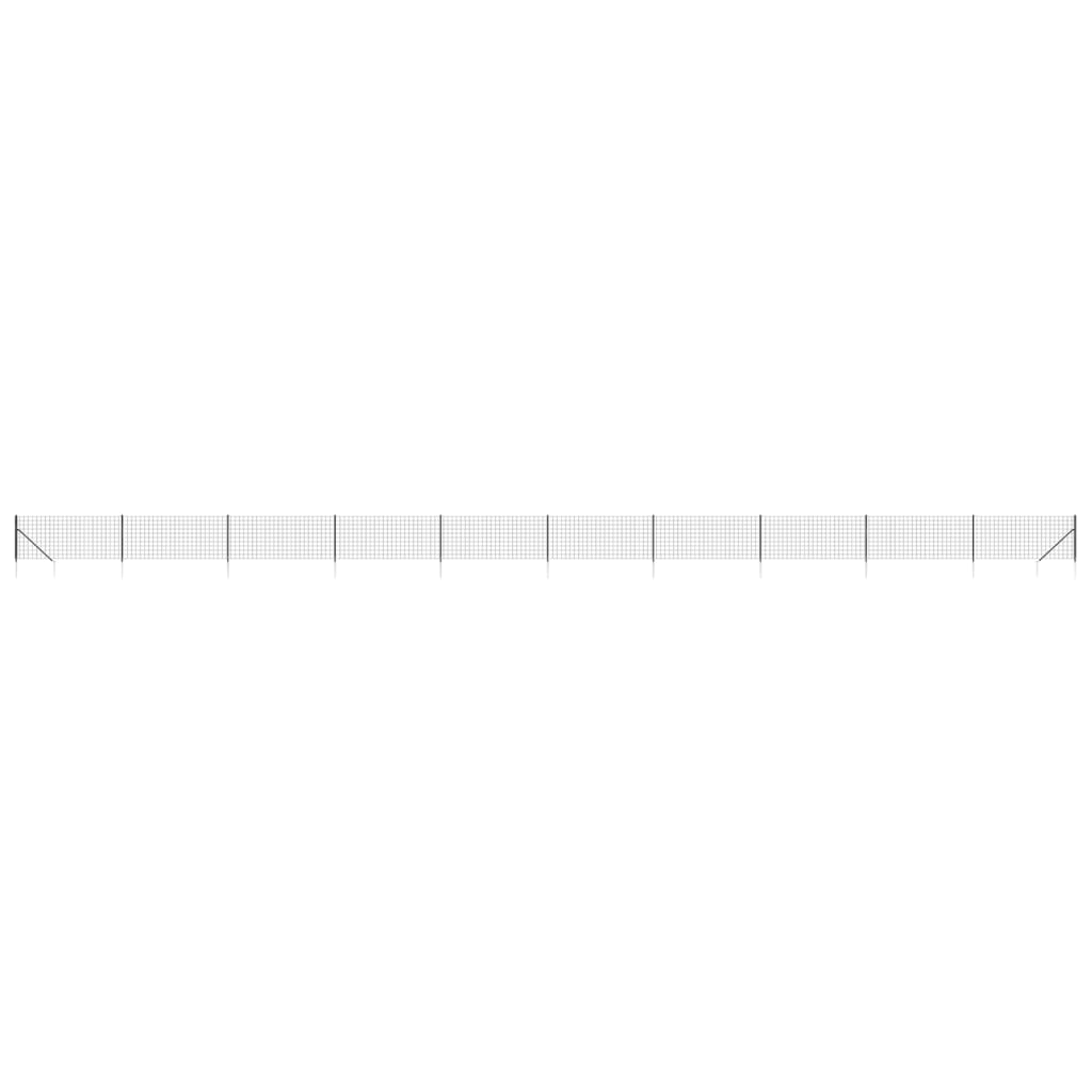 Draadgaashek met grondankers 1x25 m antracietkleurig