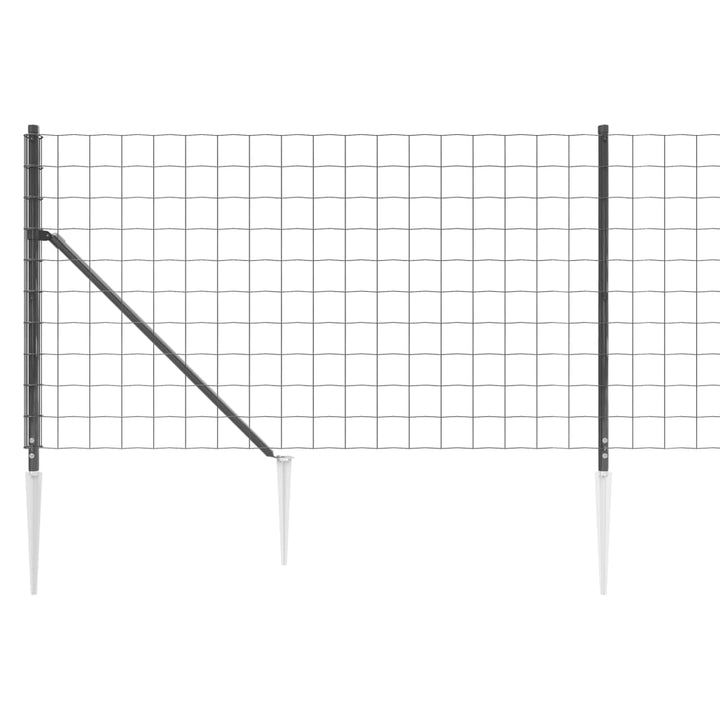 Draadgaashek met grondankers 1x25 m antracietkleurig